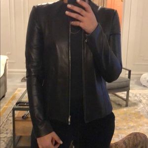 Black leather jacket.  Unlined